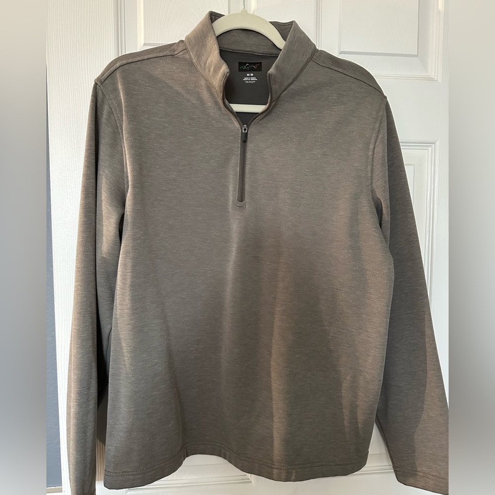Greg Norman Collection Men's Gray 1/4 Zip-Up Sweater - Medium